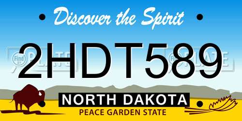 2HDT589 North Dakota License Plate