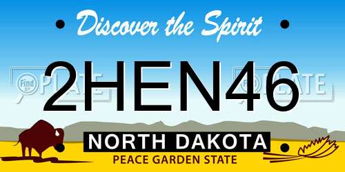 2HEN46 North Dakota License Plate