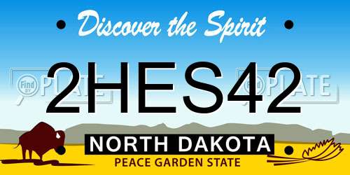 2HES42 North Dakota License Plate