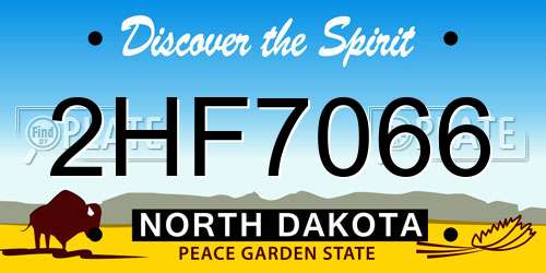 2HF7066 North Dakota License Plate