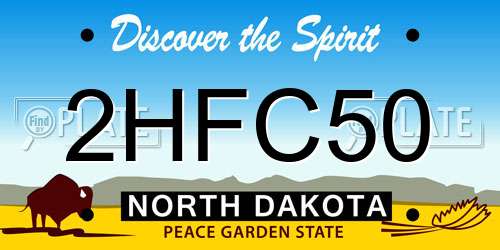 2HFC50 North Dakota License Plate