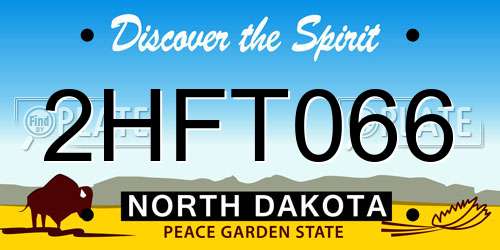 2HFT066 North Dakota License Plate