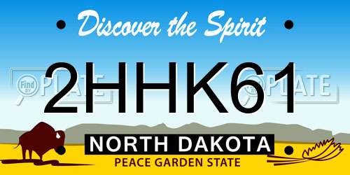 2HHK61 North Dakota License Plate