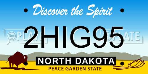 2HIG95 North Dakota License Plate