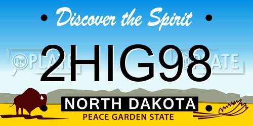 2HIG98 North Dakota License Plate