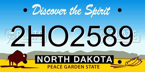 2HO2589 North Dakota License Plate