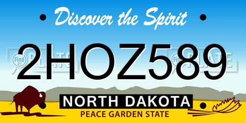 2HOZ589 North Dakota License Plate