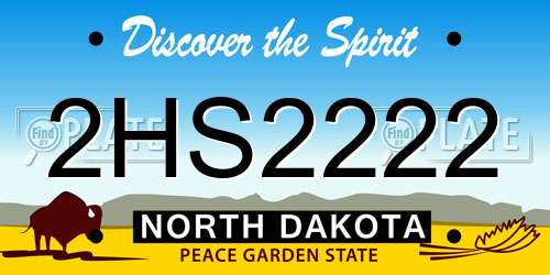 2HS2222 North Dakota License Plate