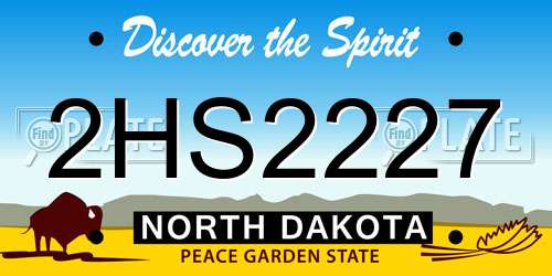 2HS2227 North Dakota License Plate