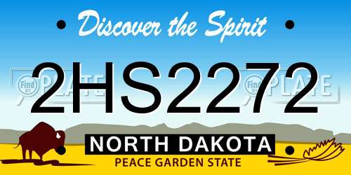 2HS2272 North Dakota License Plate