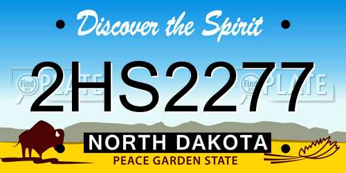 2HS2277 North Dakota License Plate