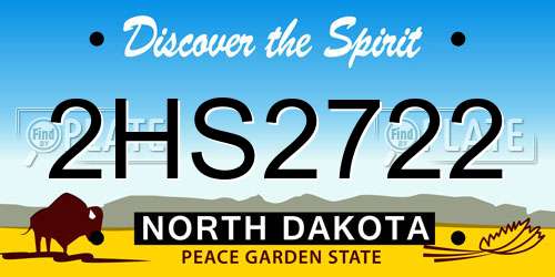 2HS2722 North Dakota License Plate