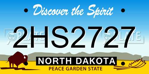 2HS2727 North Dakota License Plate