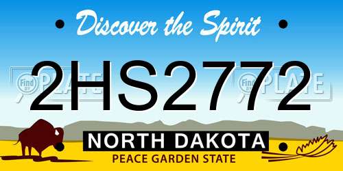 2HS2772 North Dakota License Plate