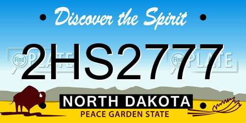 2HS2777 North Dakota License Plate