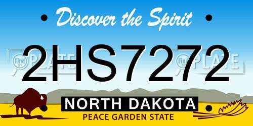 2HS7272 North Dakota License Plate