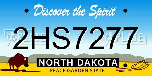 2HS7277 North Dakota License Plate