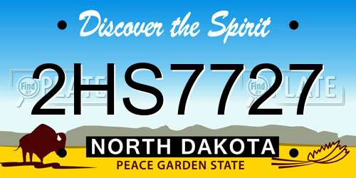 2HS7727 North Dakota License Plate