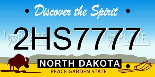 2HS7777 North Dakota License Plate