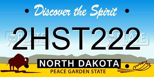 2HST222 North Dakota License Plate