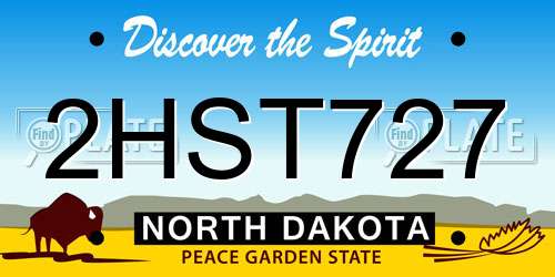 2HST727 North Dakota License Plate
