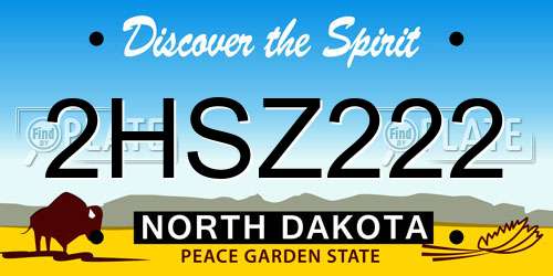 2HSZ222 North Dakota License Plate