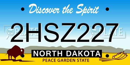2HSZ227 North Dakota License Plate