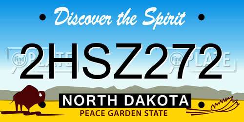 2HSZ272 North Dakota License Plate