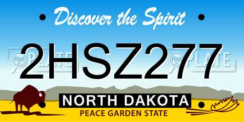 2HSZ277 North Dakota License Plate