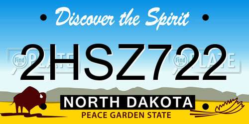 2HSZ722 North Dakota License Plate
