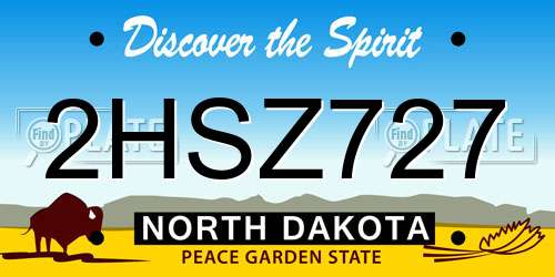 2HSZ727 North Dakota License Plate