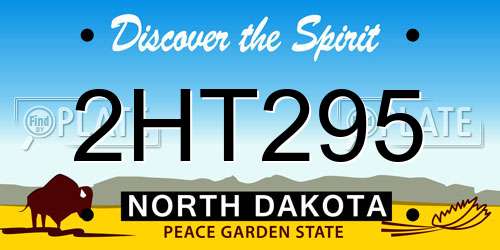 2HT295 North Dakota License Plate