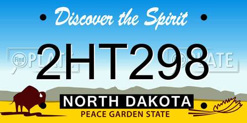 2HT298 North Dakota License Plate