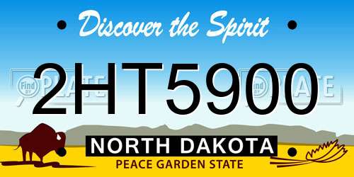 2HT5900 North Dakota License Plate