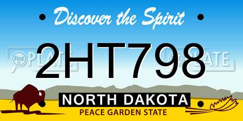 2HT798 North Dakota License Plate