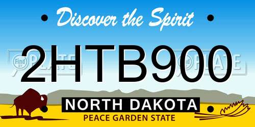 2HTB900 North Dakota License Plate