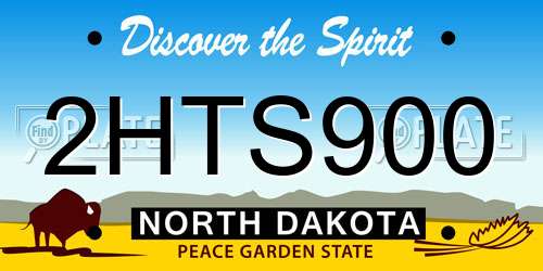 2HTS900 North Dakota License Plate