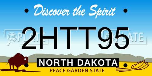 2HTT95 North Dakota License Plate