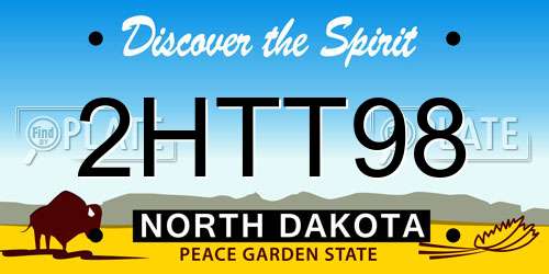 2HTT98 North Dakota License Plate