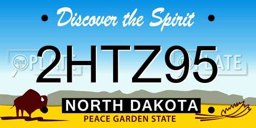 2HTZ95 North Dakota License Plate