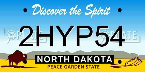 2HYP54 North Dakota License Plate