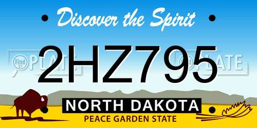 2HZ795 North Dakota License Plate