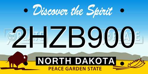 2HZB900 North Dakota License Plate