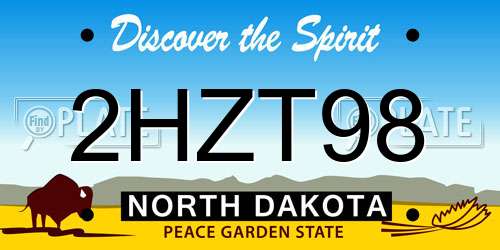 2HZT98 North Dakota License Plate