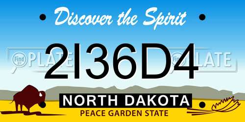 2I36D4 North Dakota License Plate