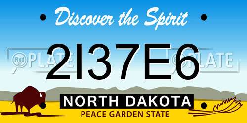 2I37E6 North Dakota License Plate