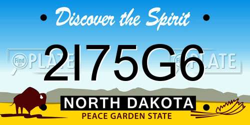 2I75G6 North Dakota License Plate