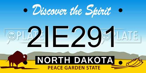 2IE291 North Dakota License Plate