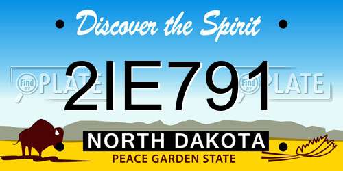 2IE791 North Dakota License Plate