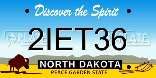 2IET36 North Dakota License Plate